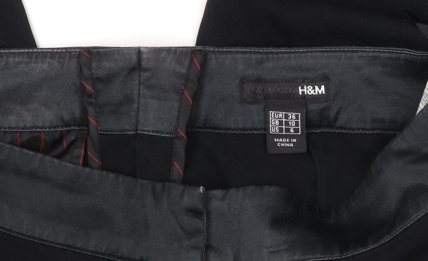 H&M Women’s Black Dress Pants Size 10 Regular Twill Straight Trousers