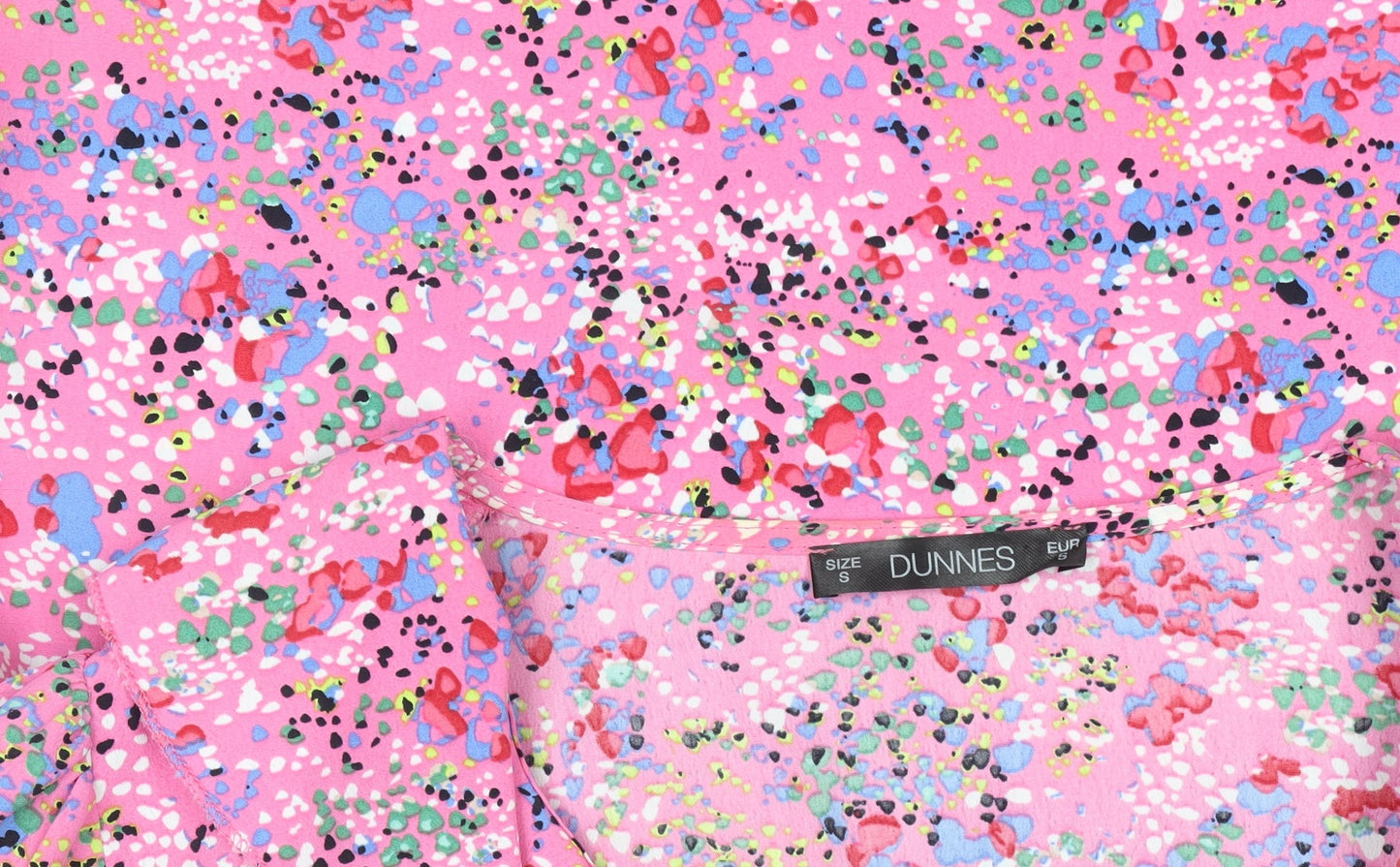Dunnes Stores Women's Pink Floral Long Sleeve Wrap Blouse Size S