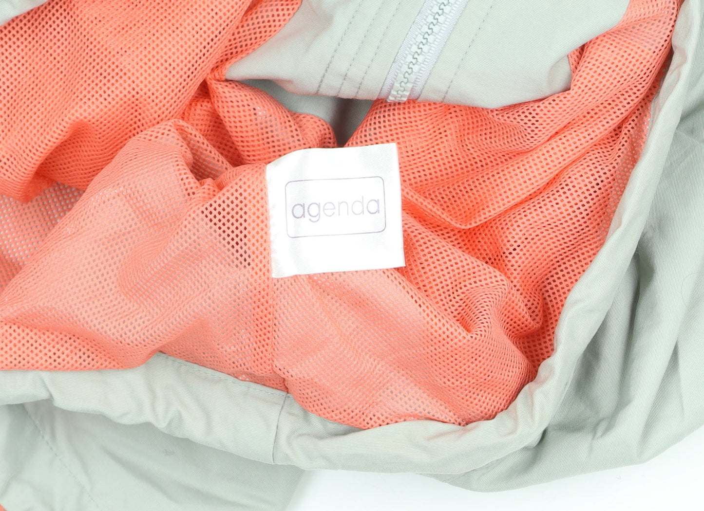 Agenda Women's Grey Hooded Anorak Jacket Size 16 Lightweight Nylon