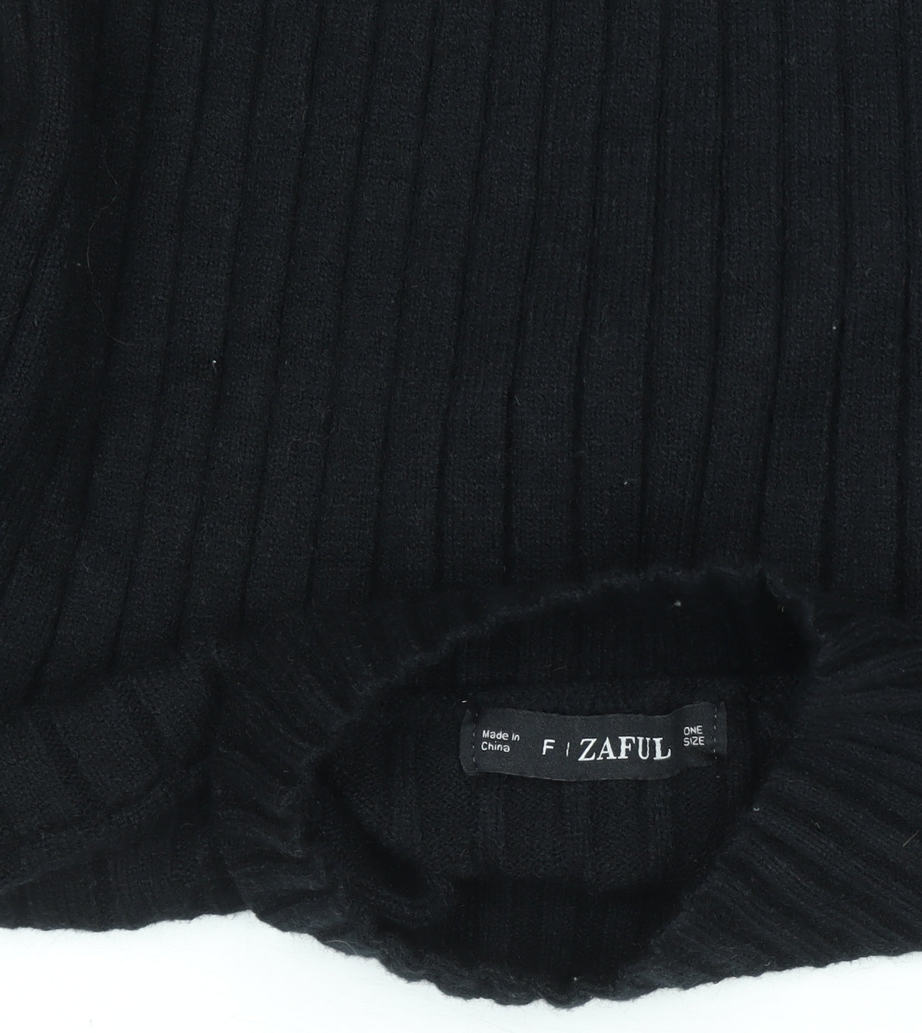 Zaful Womens Black Mock Neck Ribbed Knit Jumper One Size
