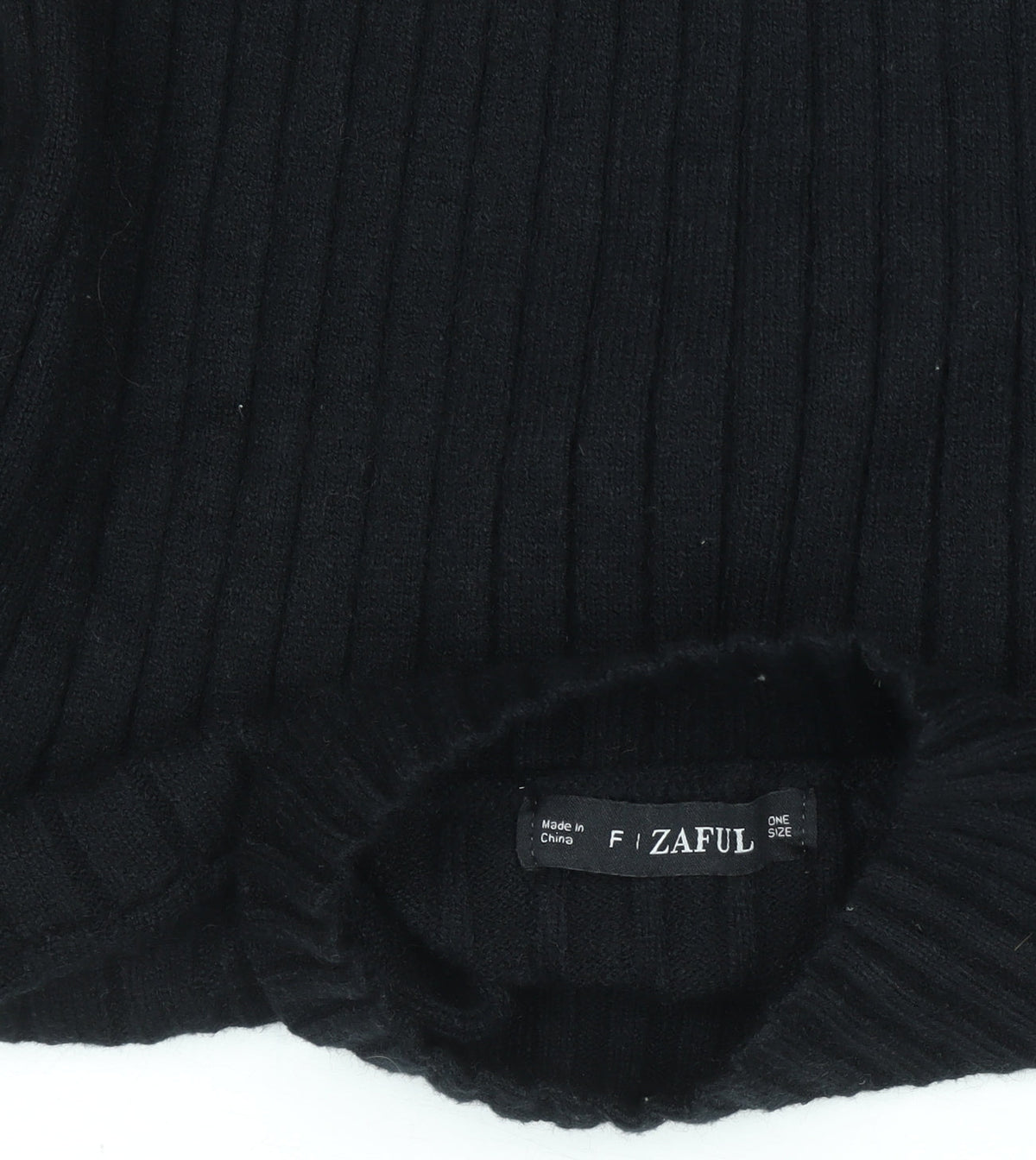 Zaful Womens Black Mock Neck Ribbed Knit Jumper One Size