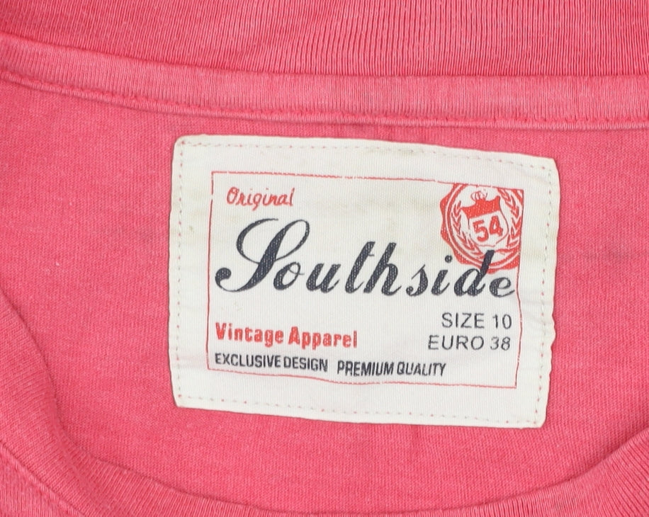 Southside Womens Pink Cotton 'Cali Surf' Graphic T-Shirt Size 10