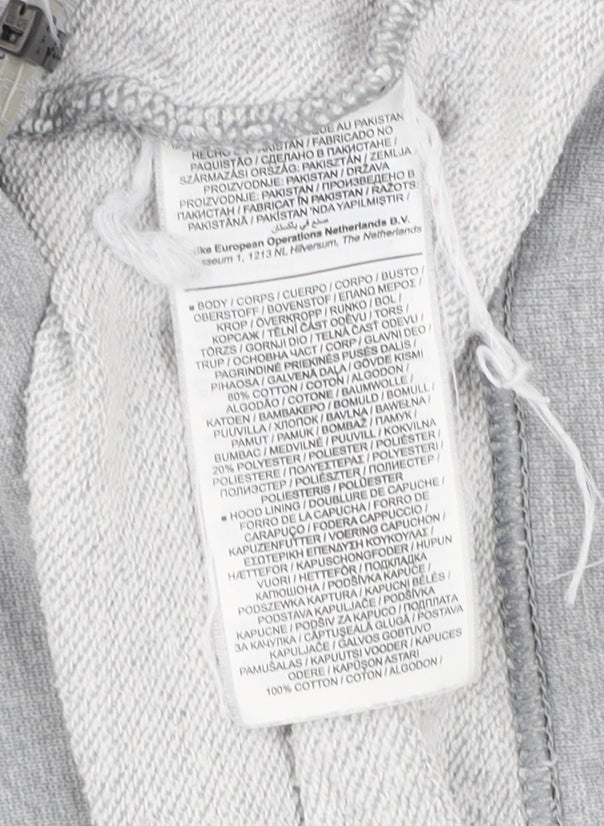 Nike Men's Grey S Full Zip Hooded Basic Jacket