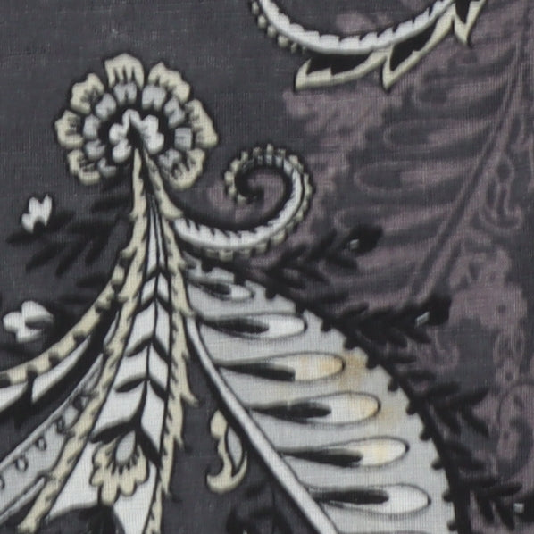 Croft & Barrow Women’s Grey Paisley Beaded 3/4 Sleeve Tunic Blouse Size M