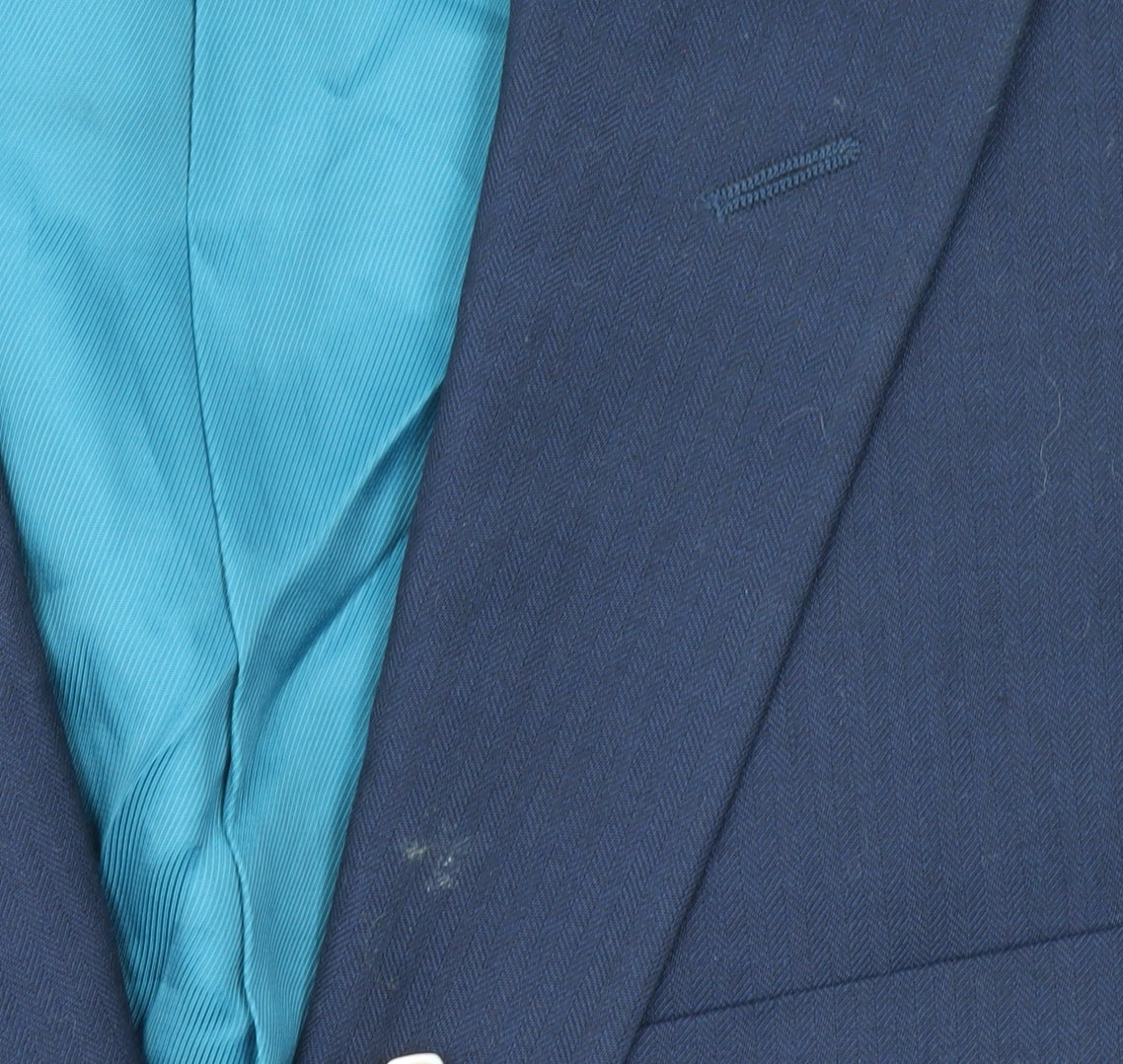 Marks & Spencer Men's Blue 40in Regular Wool Suit Jacket