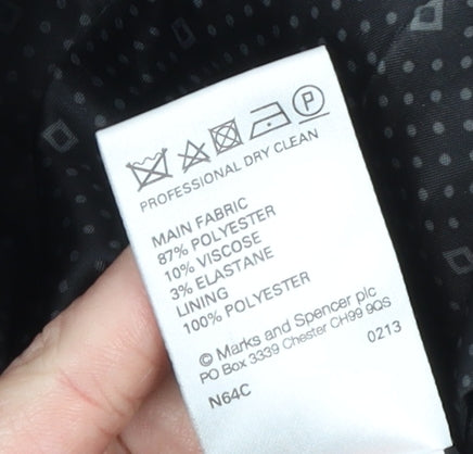 Marks & Spencer Women’s Black Size 12 Mid-Length Zip Coat