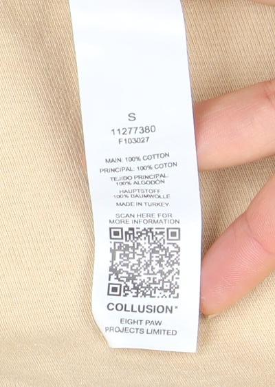 Collusion Women Beige Crew Neck Pullover Sweatshirt Size S 100% Cotton