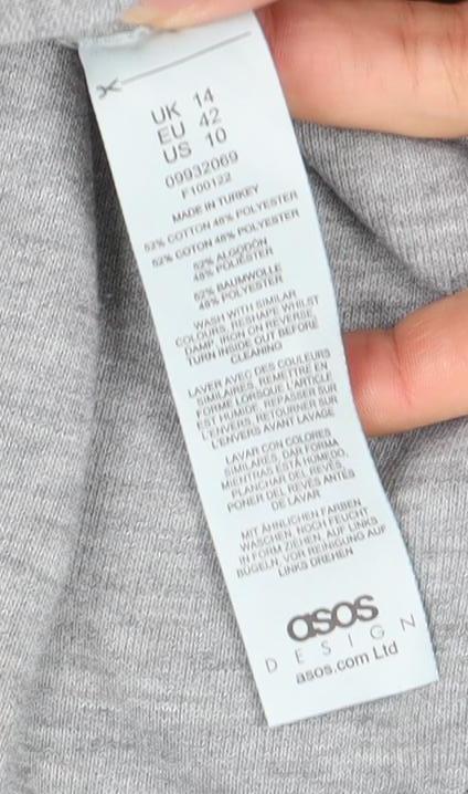 ASOS Women Grey MAMA Sweatshirt Size 14 Cotton Blend Pullover