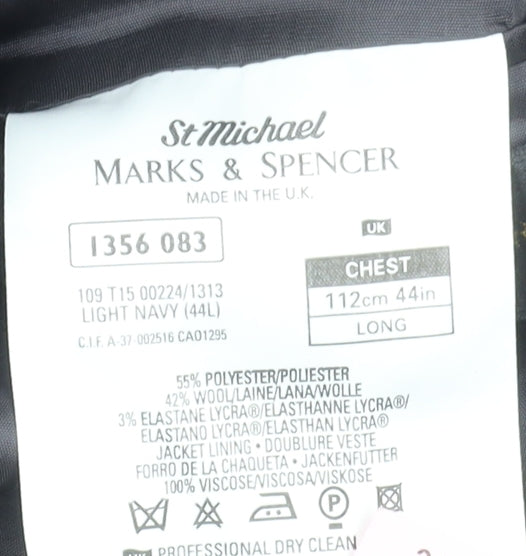 Marks & Spencer Men’s Blue Double Breasted Wool Blend Blazer 44L