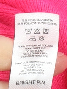 Savida Women's Pink Crew Neck Button Sleeve Pullover Jumper Size 10