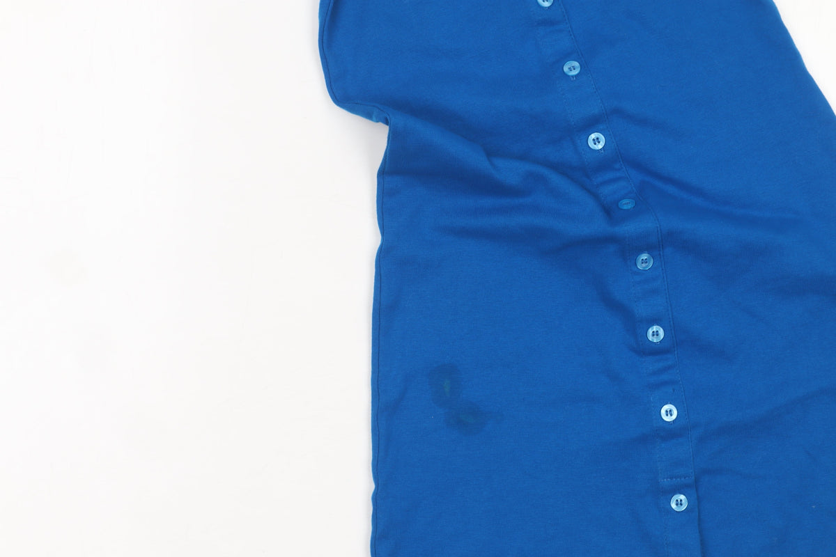 Motel Rocks Women’s Blue Collared Short Sleeve Shirt Dress Size S