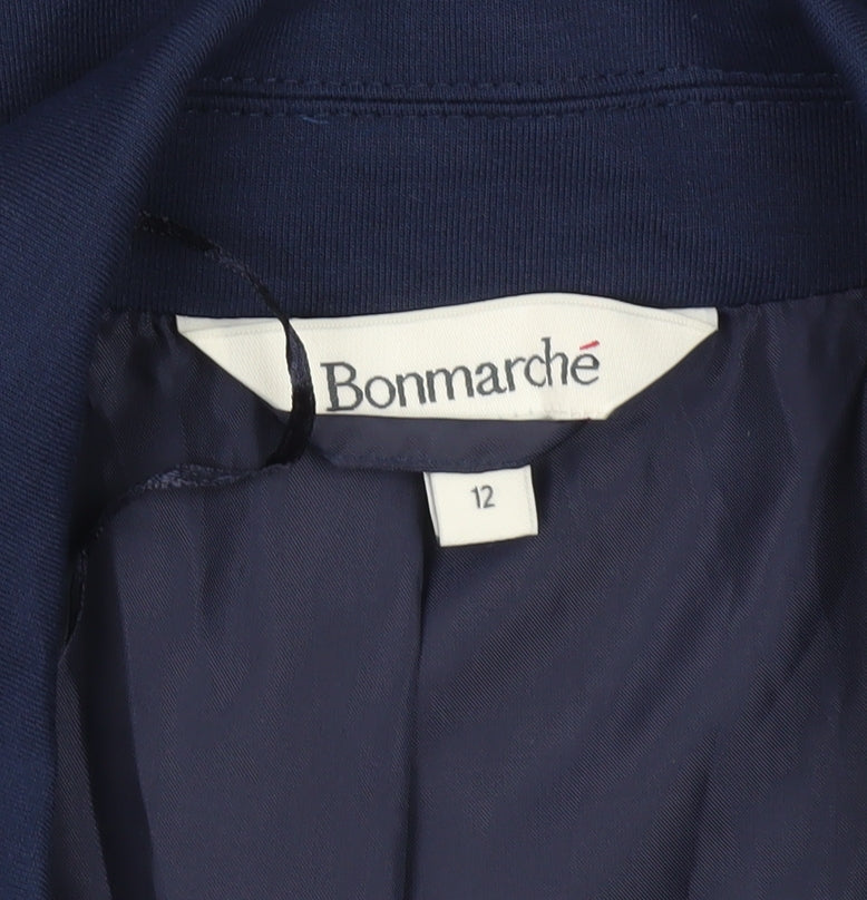 Bonmarché Women's Navy Blue Size 12 Single-Breasted Blazer