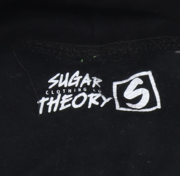 Sugar Theory Men’s Black Pullover Hoodie Size S Skeleton Graphic