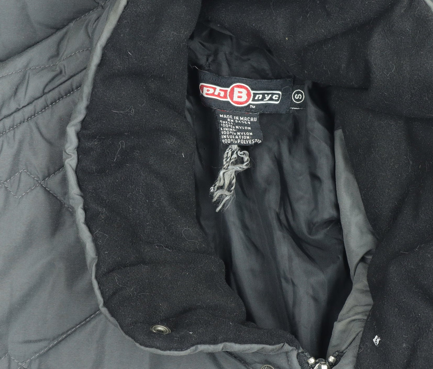 Phat Farm Men's Black Quilted Nylon Winter Jacket Size S