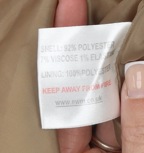 Isle Womens Beige Mid-Length Classic Overcoat Size 12