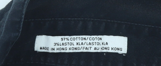 Calvin Klein Men's Black Slim Fit Long Sleeve Button-Up Shirt Size S