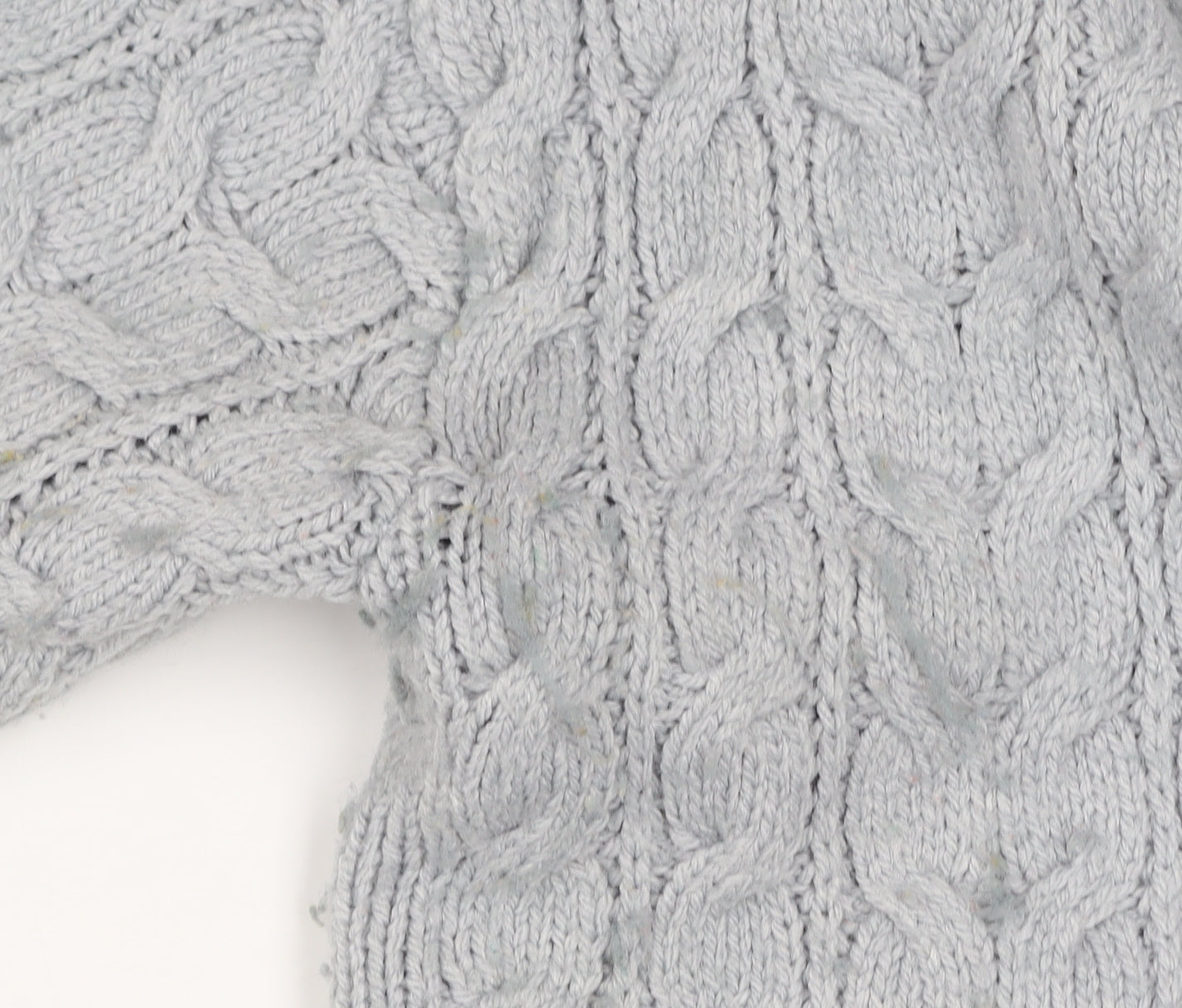 Next Women’s Grey Cable-Knit Open Cardigan Size 14
