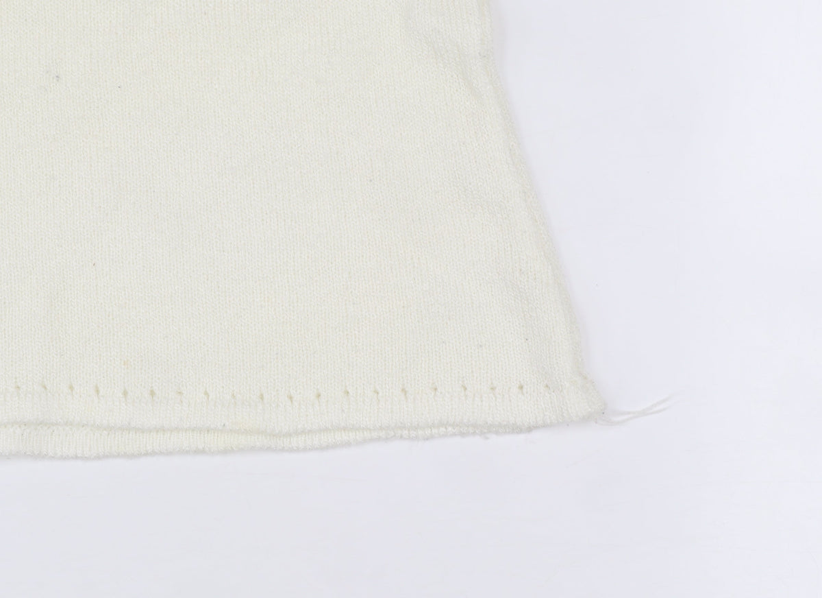 Abstract Women Ivory Sleeveless Knit Vest Jumper Size S