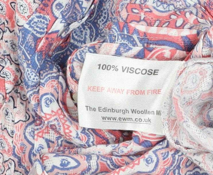 Isle Collection Women's Pink Blue Paisley Viscose Blouse Size 14