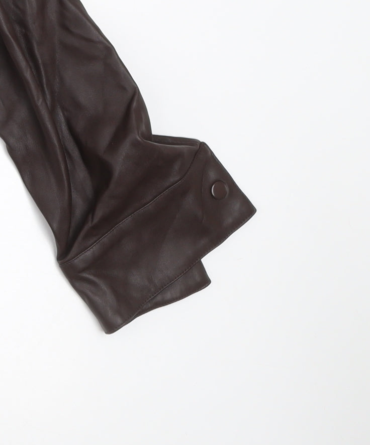 Firetrap Womens Brown Faux Leather Mid-Length Jacket UK 12