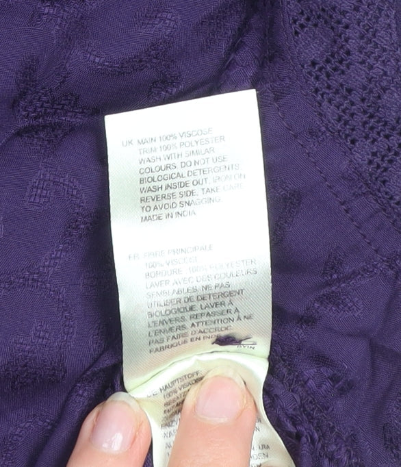 White Stuff Women's Purple Viscose Tunic Blouse Size 14