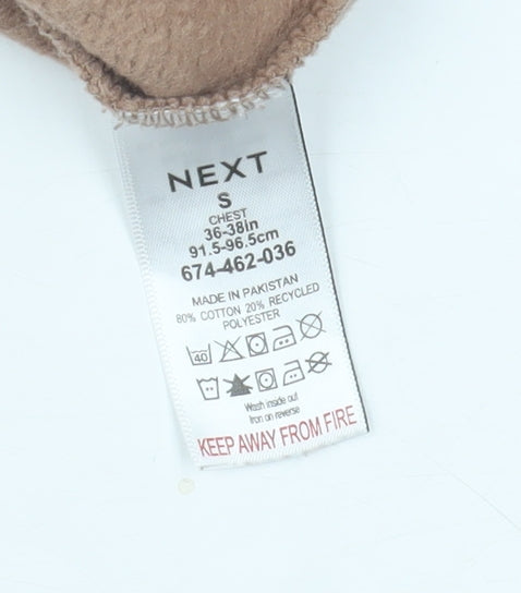 Next Men's Beige Crew Neck Pullover Sweatshirt Size S