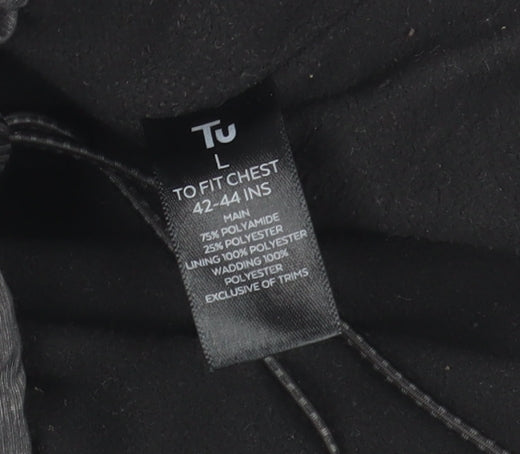 Tu Men's Grey Hooded Windbreaker Jacket L 42in Water Resistant