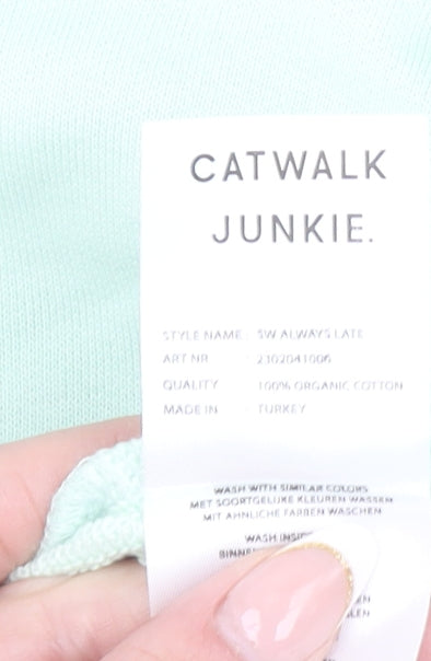 Catwalk Junkie Womens Mint Green Size 10 Always Late Sweatshirt