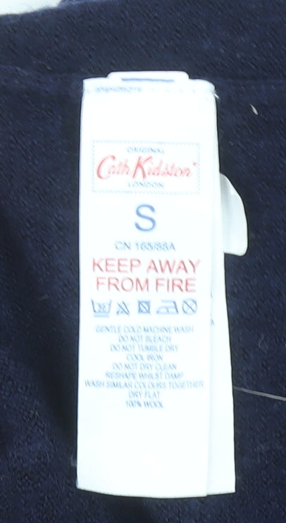 Cath Kidston Womens Navy Blue Roll Neck Wool Jumper Size S