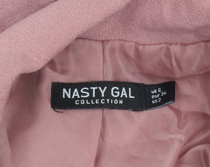 Nasty Gal Women’s Pink Double-Breasted Blazer Jacket Size 6