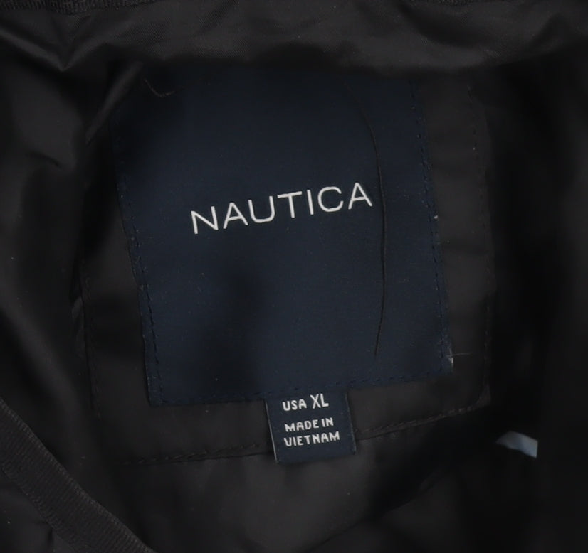 Nautica Womens Black Quilted Mid-Length Jacket XL