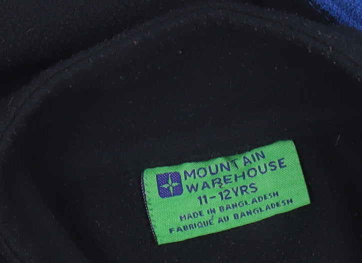 Mountain Warehouse Boys Black Blue Fleece 1/4 Zip Pullover Sweatshirt 11-12 Years