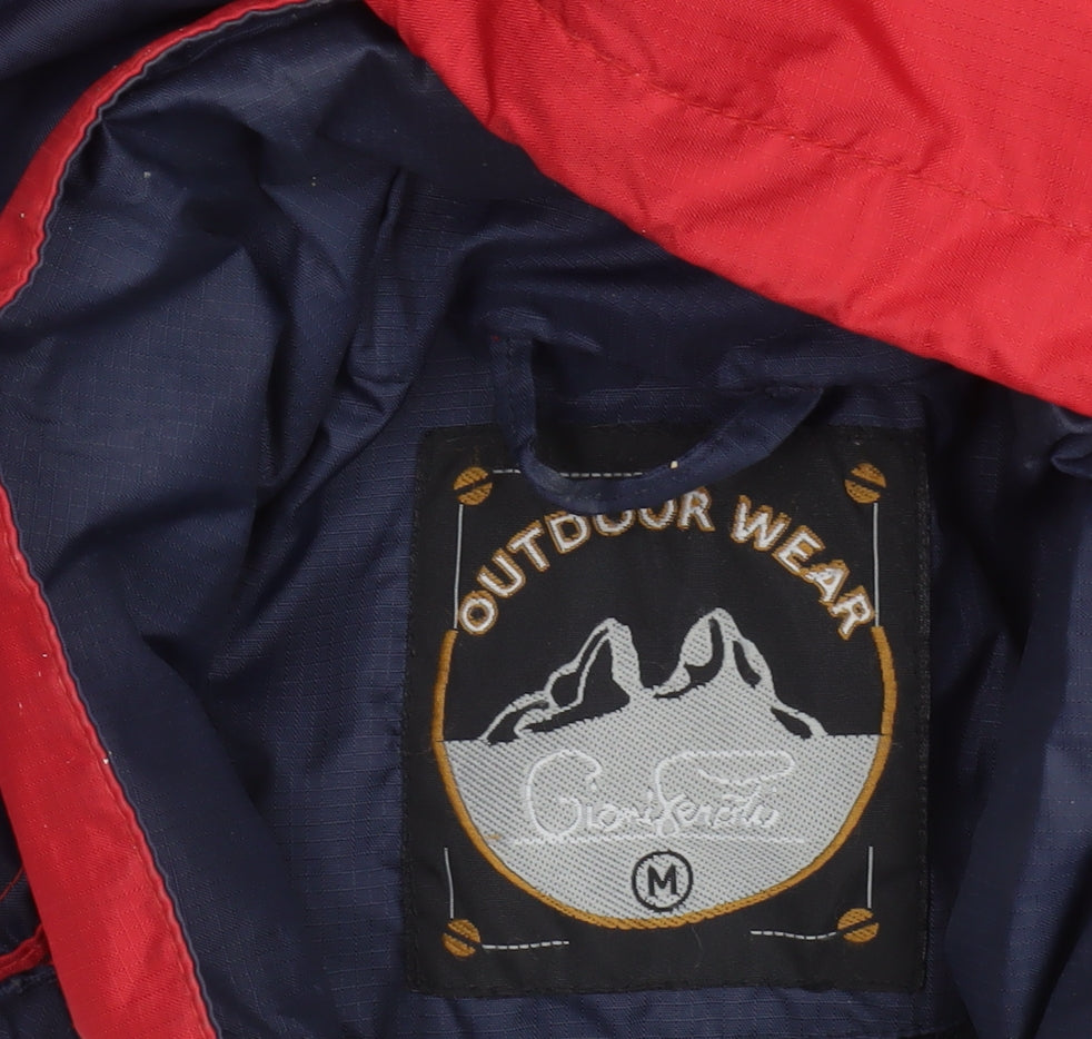 Ciorra Serlis Men’s Red Navy Hooded Parka Jacket Waterproof M