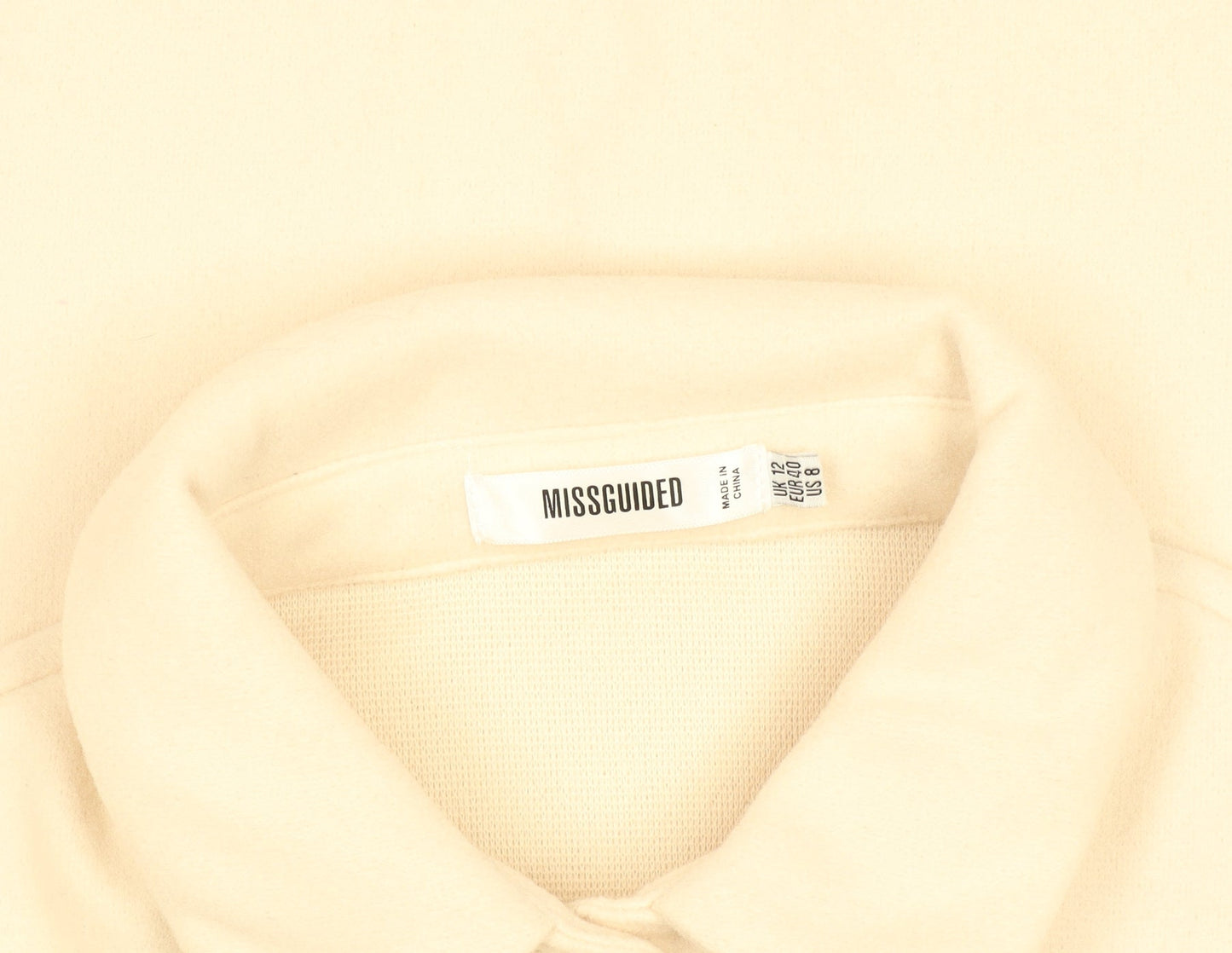 Missguided Womens Beige Long Sleeve Button Blazer Jacket Size 12