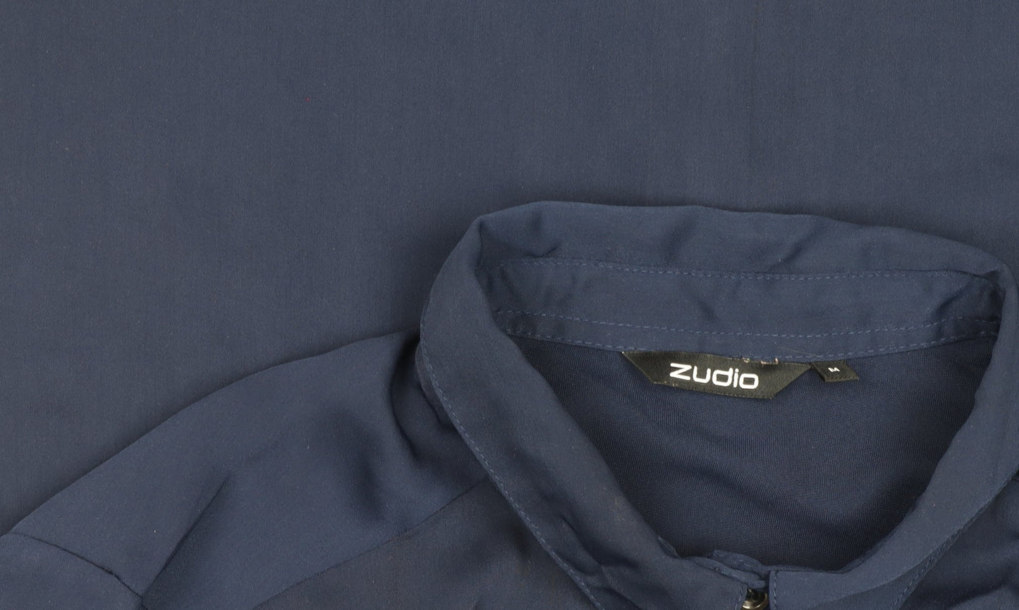 Zudio Women’s Blue Long Sleeve Collared Button-Up Shirt Size M