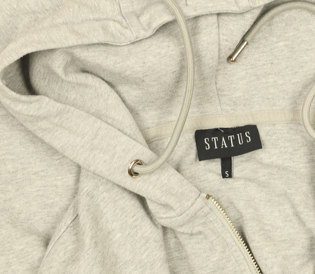 STATUS Men’s Grey Full Zip Hoodie S Regular Fit