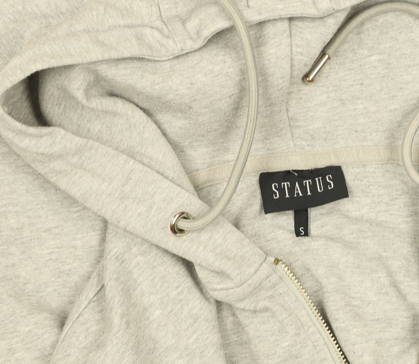 STATUS Men’s Grey Full Zip Hoodie S Regular Fit