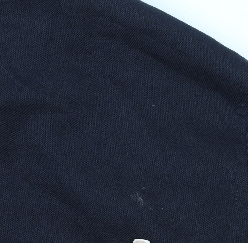 Next Men's Blue XS Cotton Blend Zip-Up Twill Jacket