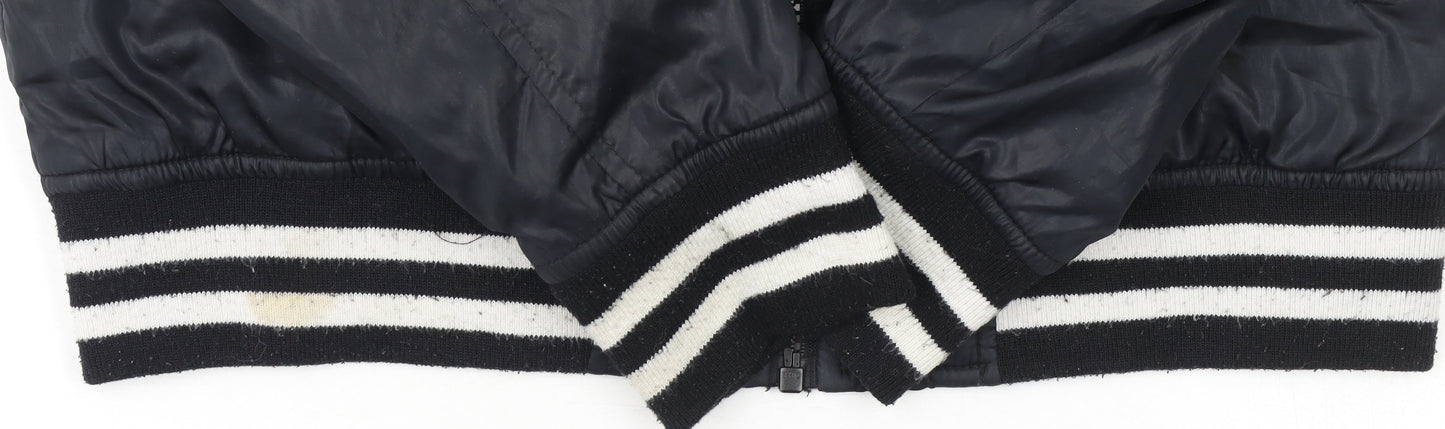 La Redoute Women's Black Varsity Bomber Jacket Size L Polyester