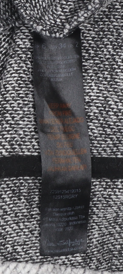 Miss Selfridge Womens Grey Long Knit Coatigan Size 6 Regular