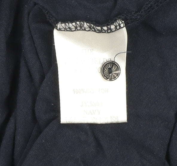 The Spitalfields Shirt Co Mens Blue XL Short Sleeve Cotton Polo