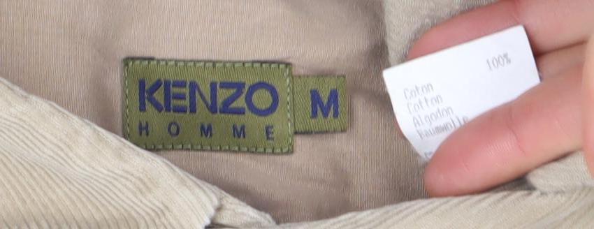 Kenzo Homme Men's Beige M Corduroy Long Sleeve Button-Up Shirt