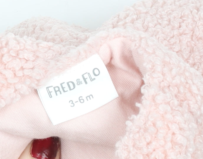 F&F Fred & Flo Pink Unicorn Fleece Sleeveless Pullover Jumper 3-6 Months