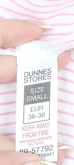 Dunnes Women Pink Striped Cotton Sleeveless Blouse S