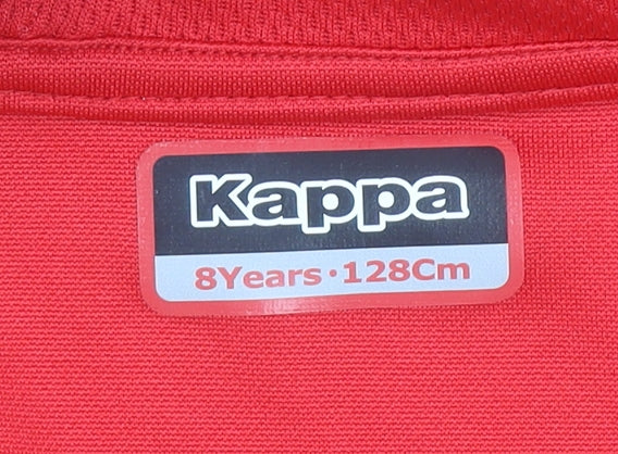 Kappa Boys Red Full Zip Hoodie 8 Years SCFC Sports Hooded Top