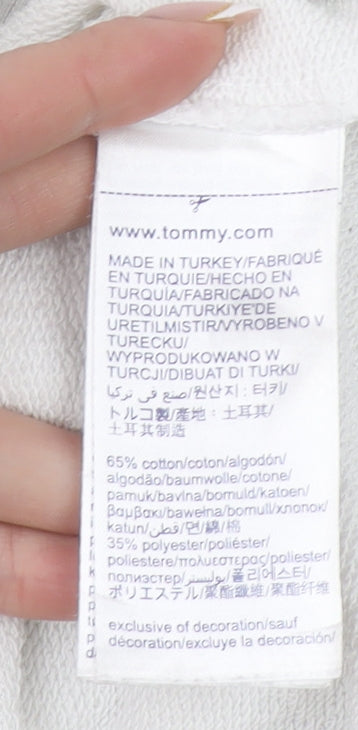 Tommy Hilfiger Women’s White Crew Neck Sweatshirt Size S Cotton Blend