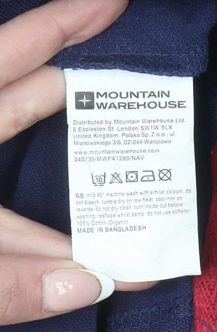 Mountain Warehouse Men's Blue XL Organic Cotton Polo Shirt