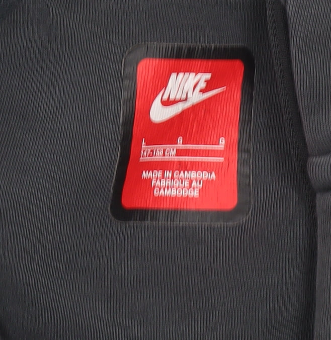 Nike Boys Grey Full Zip Hoodie Size 13-15 Years Fleece Lined