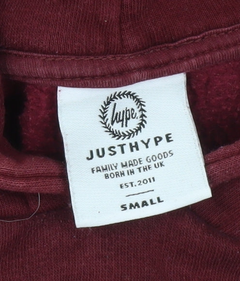 Hype Men's Red Pullover Hoodie Small Logo Graphic Print