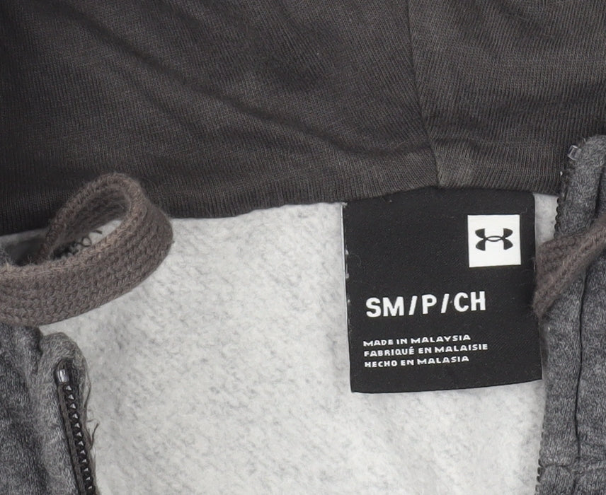 Under Armour Men's Grey Full Zip Hoodie Size S Fleece Lined